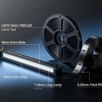 Hatro LZ612 Custom Wide Carrier Tape | 16mm Conductive PS Packaging Solution for 7020 Large LED Chips