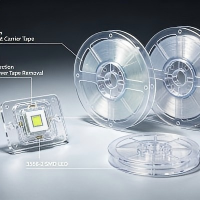 Transparent Inspection LZ614 3528-2 LED Carrier Tape | 8mm 0.25mm Thick Clear PC SMD Packaging Tape