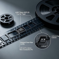 Custom LZ617 SOT-23 Transistor Carrier Tape | 8mm 0.20mm Thin New Conductive PC Tape for Mini Semiconductor Mass Taping