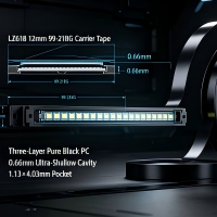 Premium Three-Layer Pure PC LZ618 99-218G LED Carrier Tape | 12mm 0.25mm Thick Black Anti-Static SMD Packaging Tape for Linear Light Mass Production