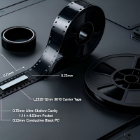 Hatro LZ629 Custom Flat Component Carrier Tape | 12mm Conductive PC Packaging Solution for 3810 Ultra-Thin Rectangular Chips