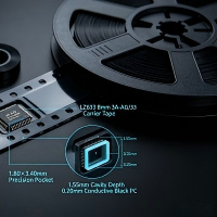 Hatro LZ633 Mini Component Carrier Tape | Custom 8mm Conductive PC Packaging Tape for 3A-AG/33 Small SMD Semiconductors